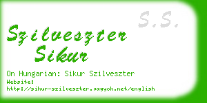 szilveszter sikur business card